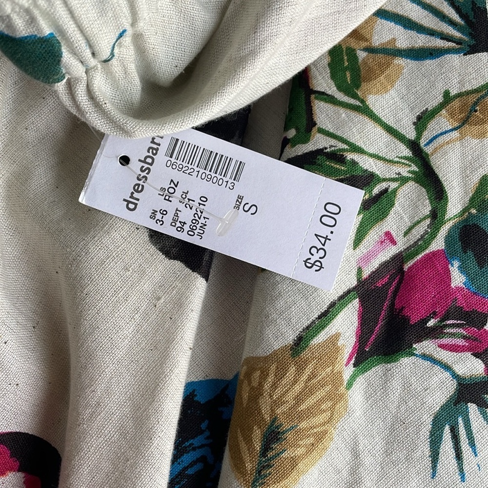 Roz & Ali Floral Print Linen MIDI Skirt - Picture 7 of 8